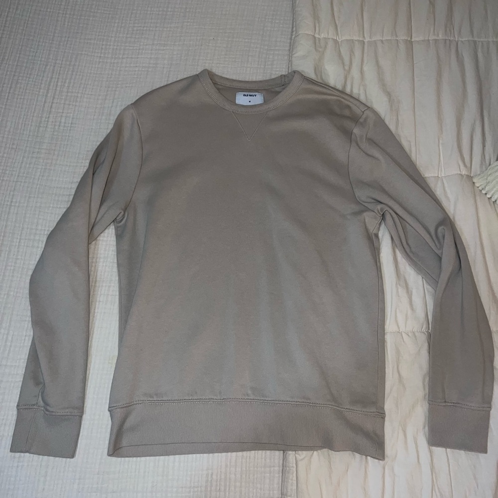 Tan old navy crew neck pullover sweater